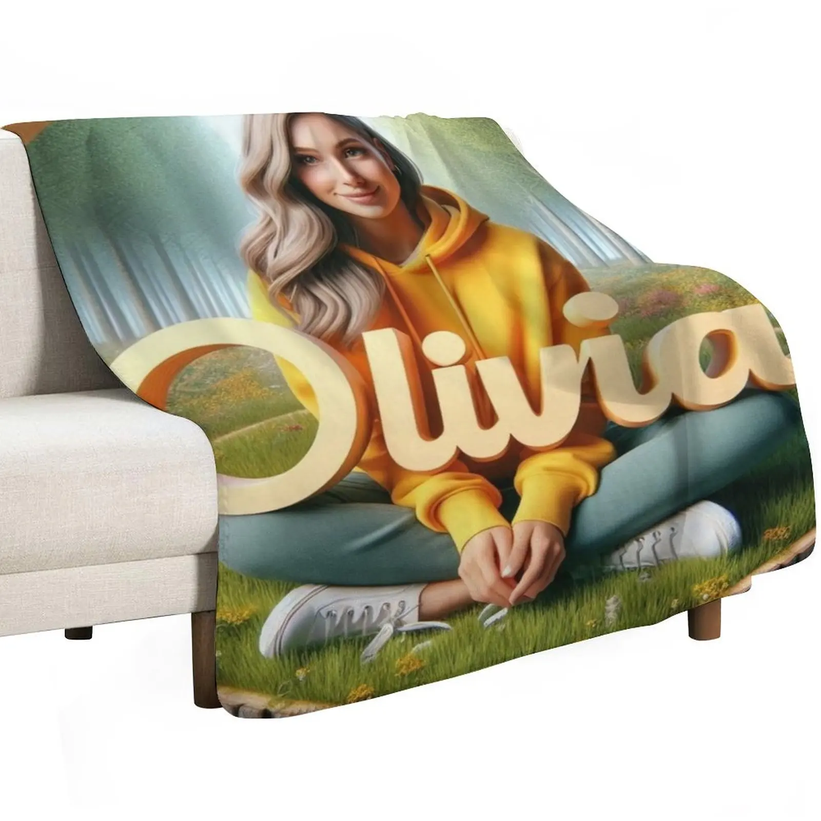 Olivia Throw Blanket Multi Use Warm Blanket for Living Room Bedroom