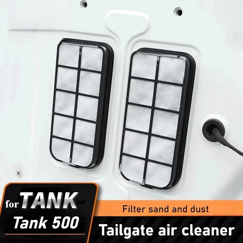

For Tank 500 Hi4-T 2Pcs Car Tailgate Filter Element Trunk Dustproof and Sandproof Air Filters Desert Cross-country Accessories