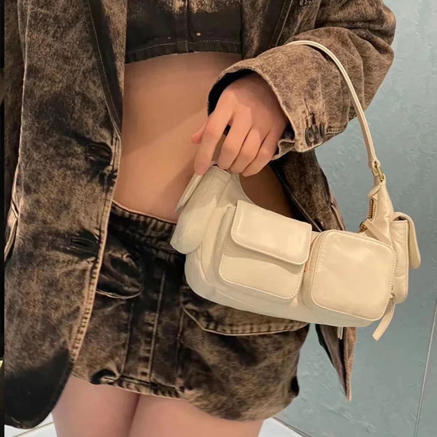 Design Hobo Multi Pocket Locomotive Bag New Single Shoulder Bag Underarm Bag High Capacity Women Bag Tote Purse Handbags Bolsas