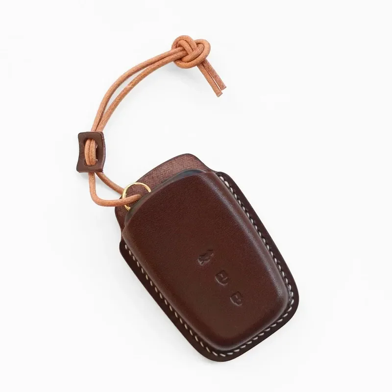 for Toyota RAV4 Highlander Prado Handmade Leather Simple Key Case Personalized Custom Key Cover view 5