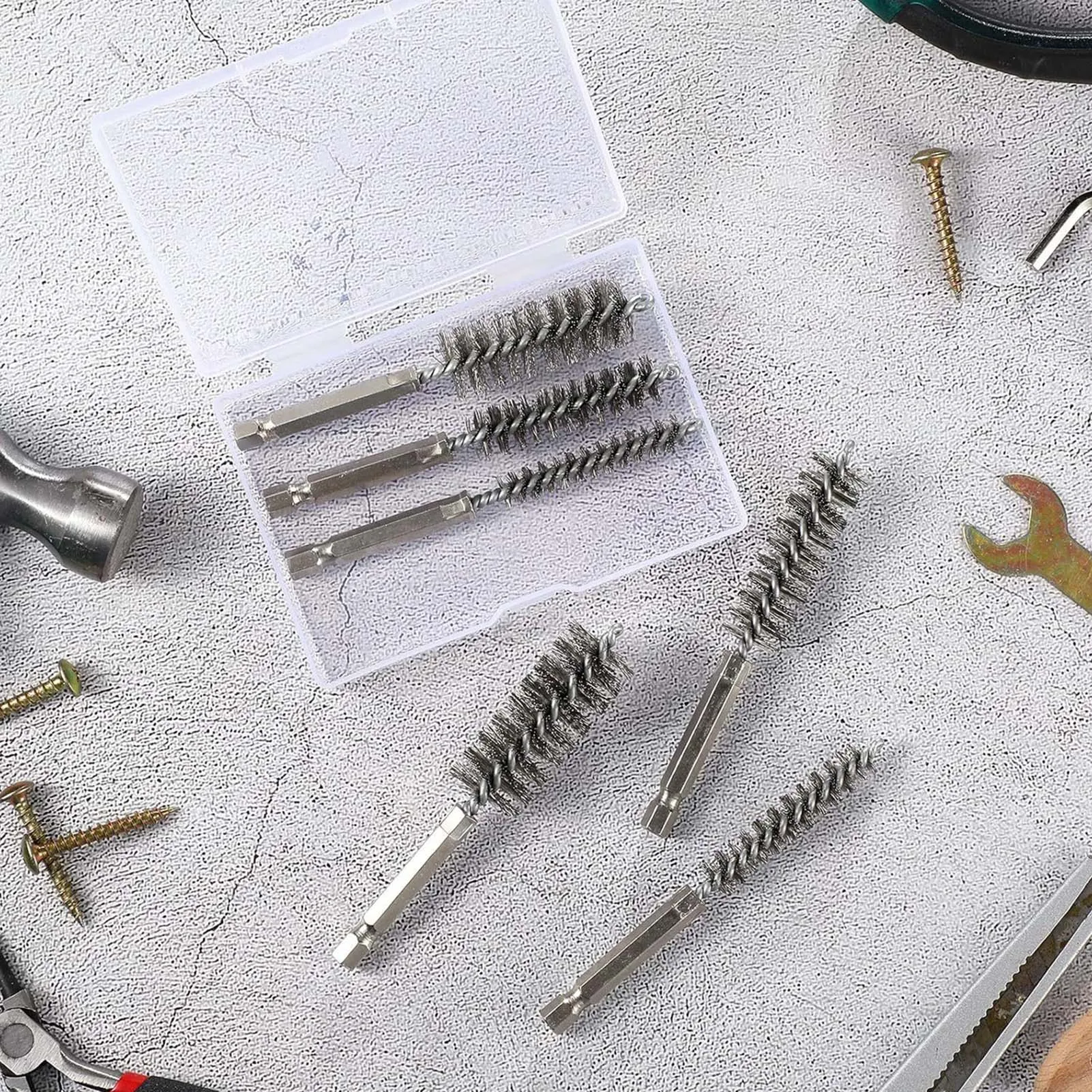Professional Bore Brushes Heavy Duty Tube Cleaning Kit for Industrial Pipe Deburring Stainless Steel Wire Drill Brush Set