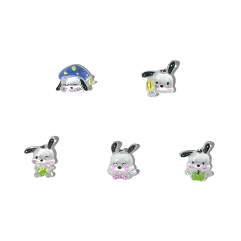 100 szt. Zestaw do zdobienia paznokci Pochacco - 3D Mini Cartoon Charms z żywicy do manicure Kawaii DIY