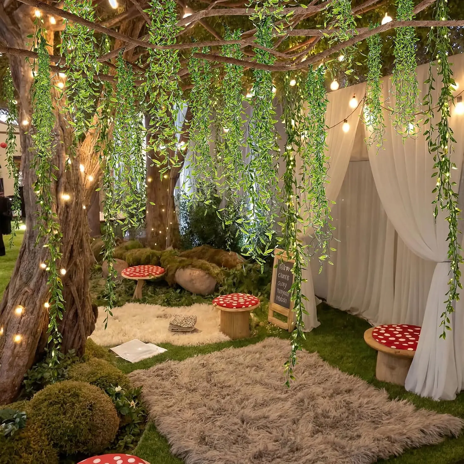 Jungle Classroom Decorations Set for Back to School, 65 Pcs 126.3 ft Artificial Hanging Willow Vines Greenery, DIY Ceiling Vines