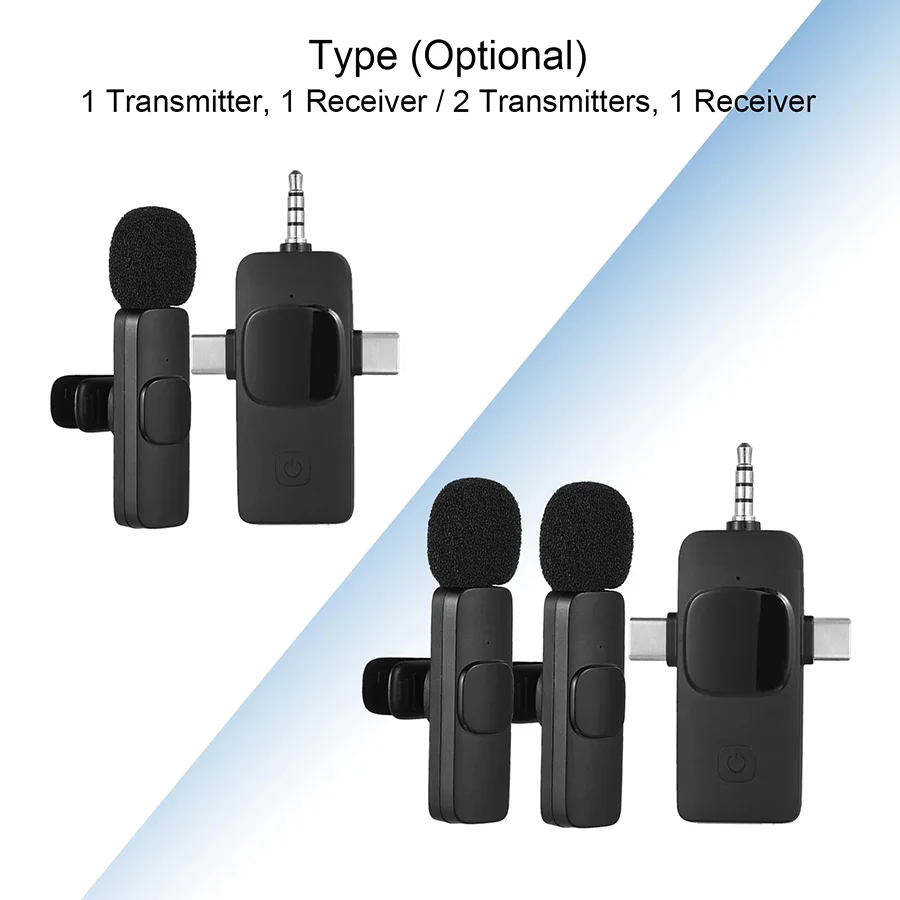 Bezprzewodowy mikrofon Lavalier 3 w 1 redukcja szumów 3.5MM Mini mikrofon do telefonu IPhone/Android/kamera/Laptop nagrywanie wideo