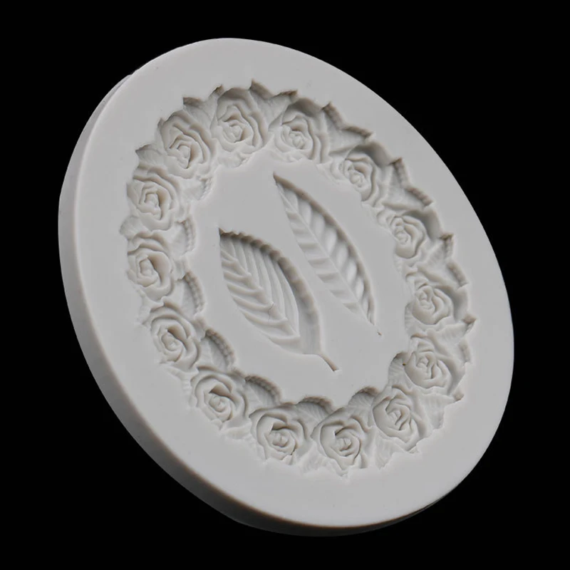 Rosette Leaves Silicone Mold Resin Cake Chocolate Picture Frame Sugar Baking Mould Decoration Tool DIY