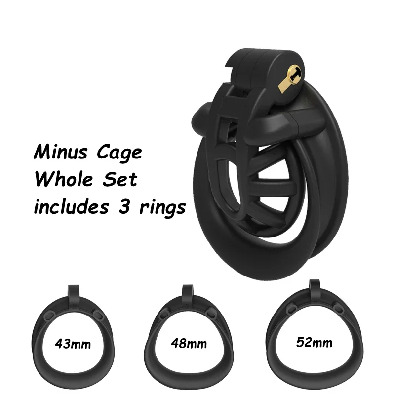 Chastity Lock New 3D Design Minus/Plus Cage Male Chastity Device Double-Arc Cuff Penis Ring Cobra Cock Belt Adult Sex Toys Sissy