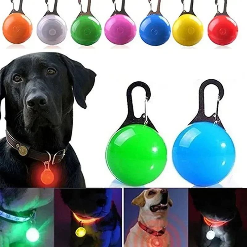 LED Glowing Pendant Flashlight Dog Cat Collar Pet Leads Glow  Accessories  Bright Necklace Luminous Collar  Night Safety Decor