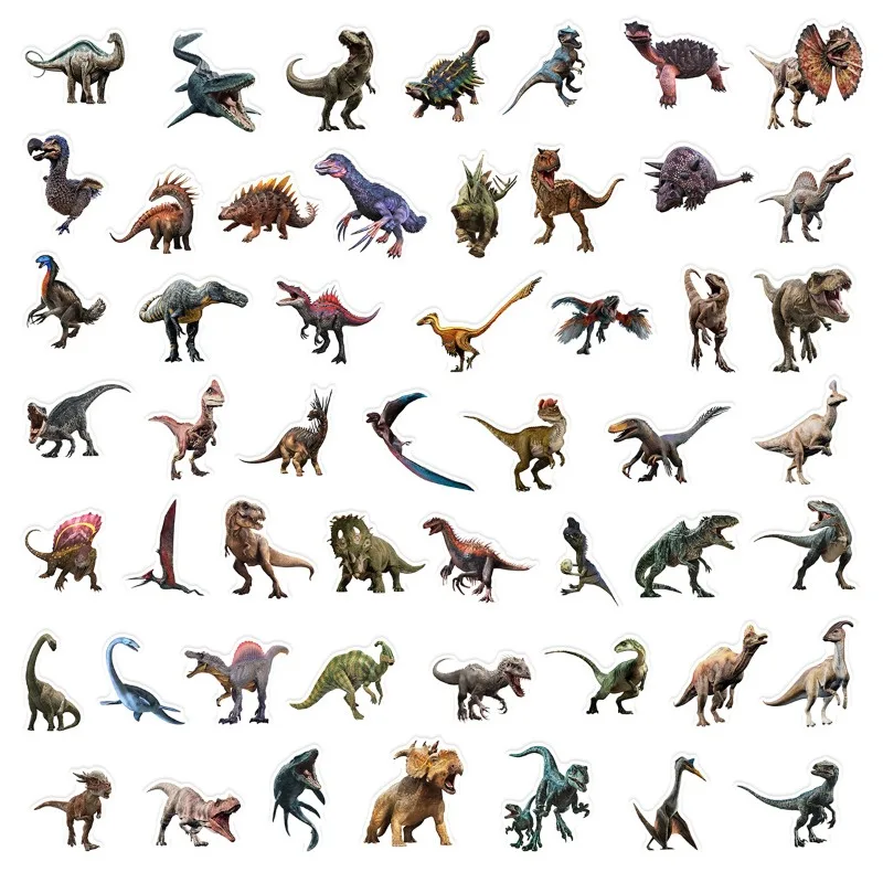 10/25/50pcs Cartoon Dinosaurs Stickers for DIY Scrapbooking Stationery Water Bottle Phone Laptop Suitcase Guitar Decal Kids