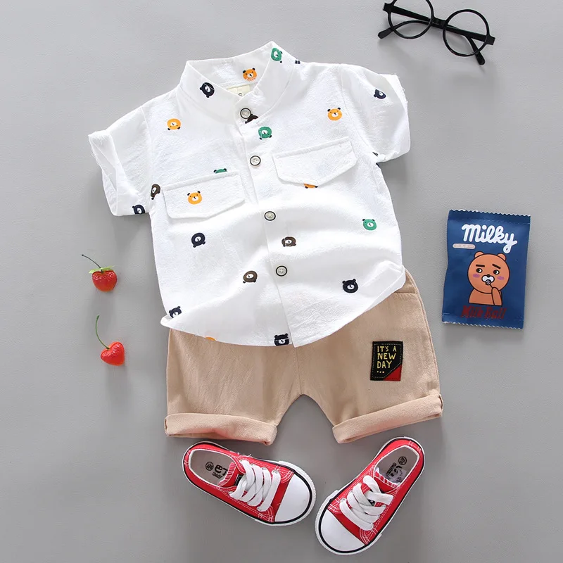 2024 Summer Casual Clothes Fashion Baby Boy\'s Suit Set Top Shorts 2PCS Baby Clothing Set For Boys Infant Suits Kids Clothes