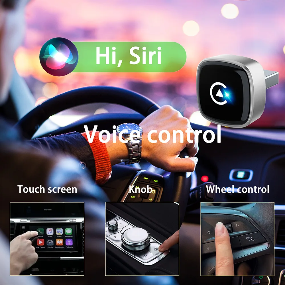 

New Wired to Wireless CarPlay Box, Android Auto 2-in-1 Adapter for Car Internet Connection