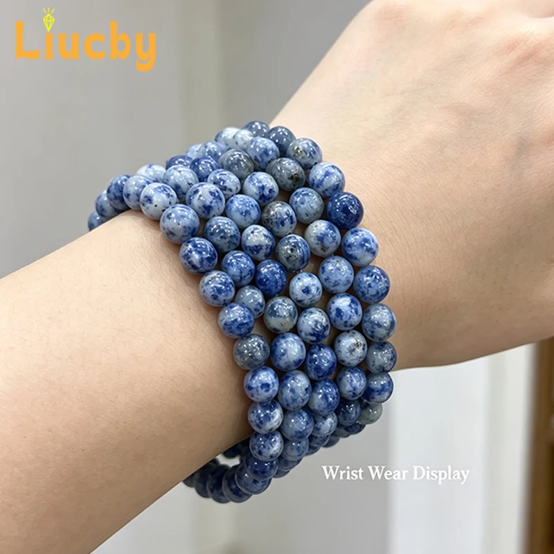 Natural Blue White Sodalite Round Loose Beads Polished Spacer Beads For DIY Bracelet Necklace Earring Handmade Jewelry Supplies
