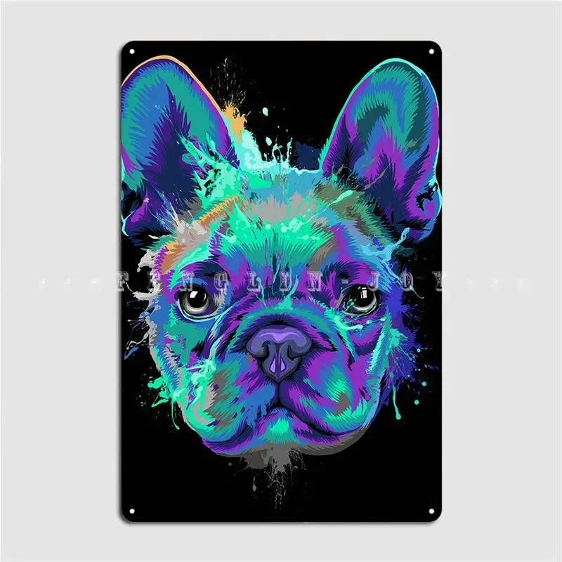 French Bulldog Splash Metal Plaque Poster Cinema Kitchen Create Club Bar Plaques Tin Sign Poster