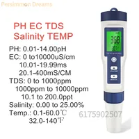 5 In 1 EZ-9909 Digital PH TDS EC Meter Salinity Temperature Tester Conductivity Water Filter Purity Pen with Backlight