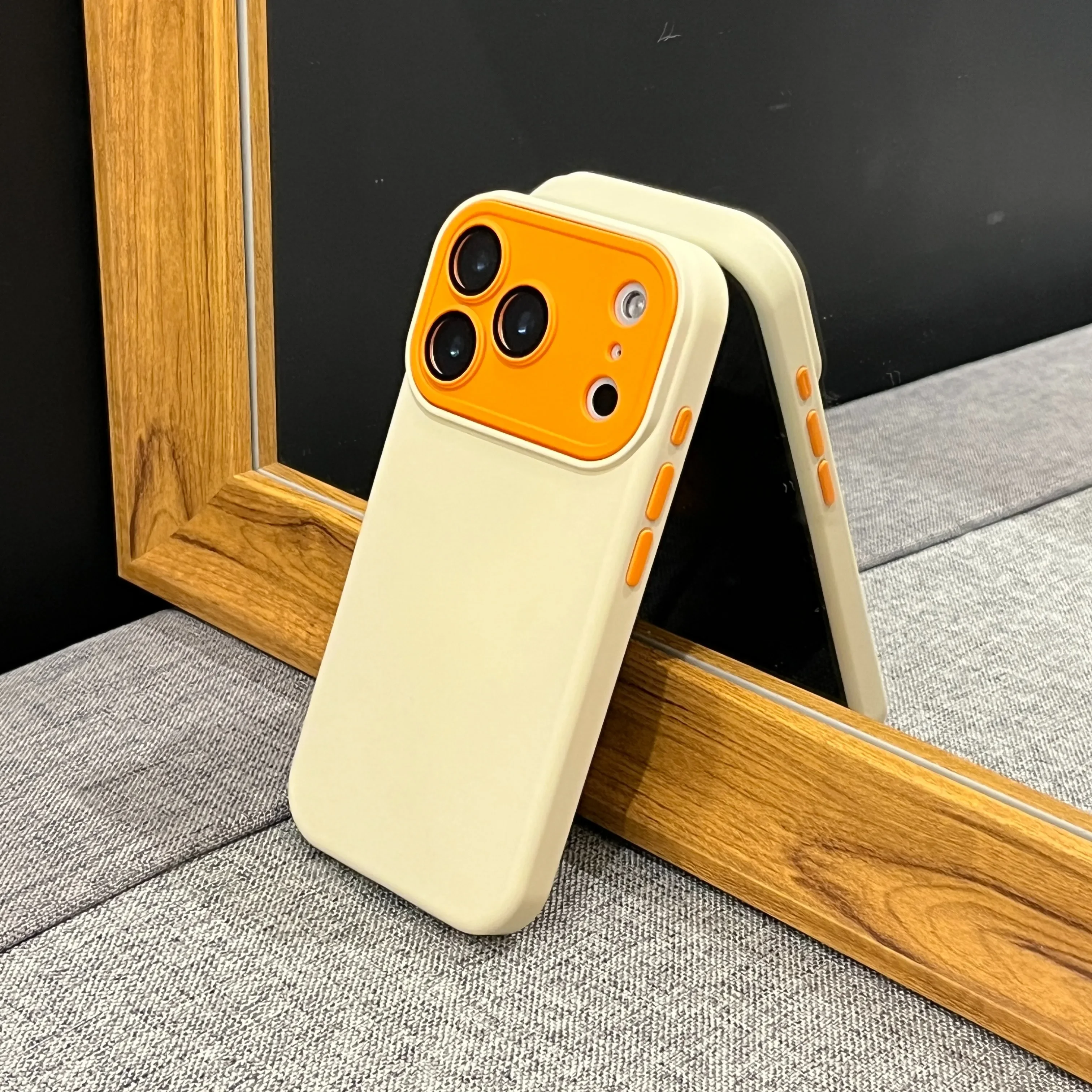 

Luxury Silicone Double Color Phone Case For iPhone 17 Air 17 16 15 14 Plus 13 12 11 Pro Max Lens Protector Film TPU Button Cover