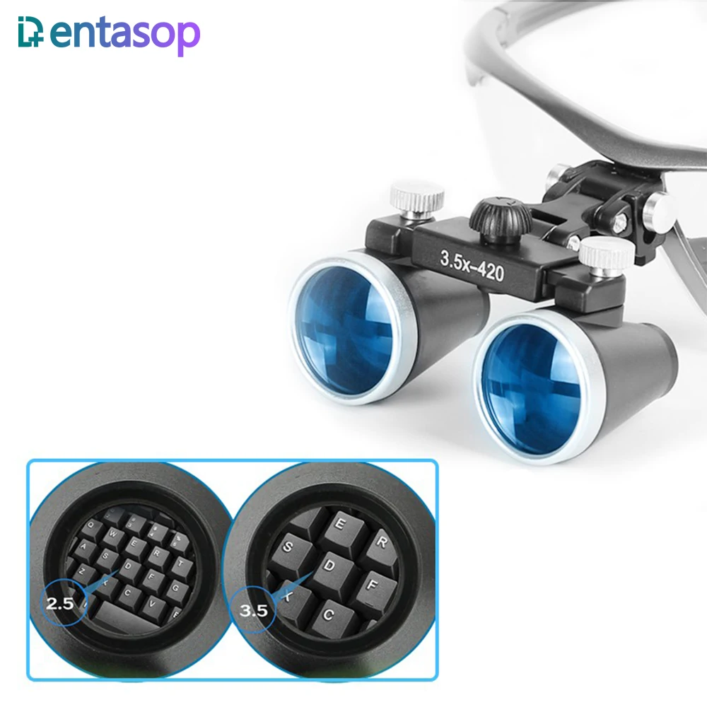 DENTASOP Dental Inspection and Maintenance Loupe Jewelry Jade,Multi-Angle Adjustment, 3.5x / 2.5x Multiplier laboratorio dental