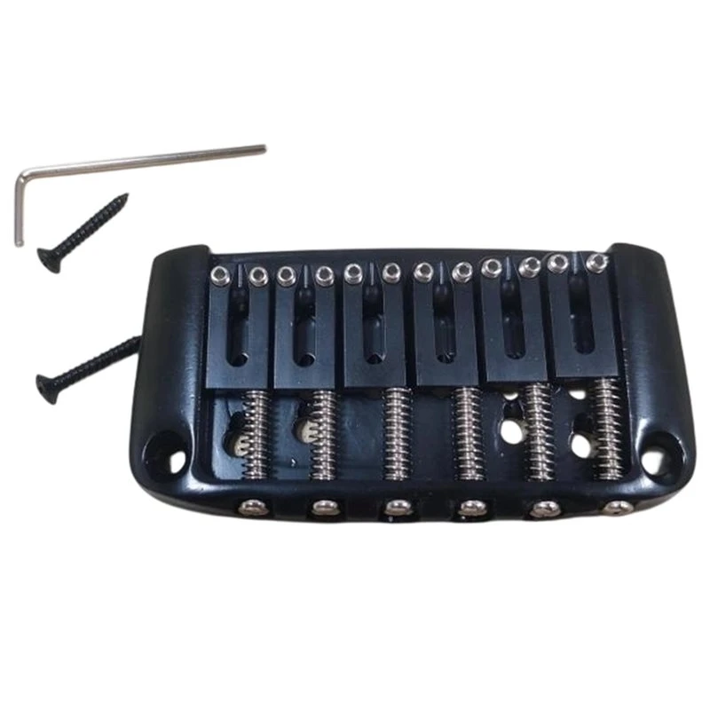 ABKV-Black Fixed Bridge For Electric Guitar- 6 String Design To Maximize Sustain And Enhance Tone Quality Tonality