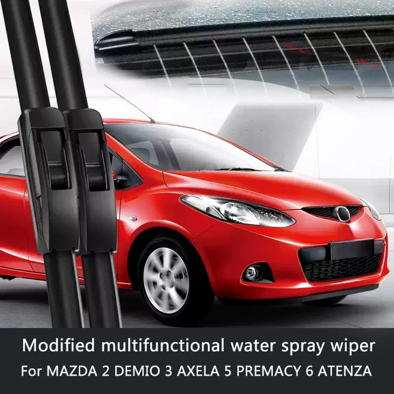 Car Modify Wet Arm Cleaning Wiper For MAZDA 2 DEMIO 3 AXELA 5 PREMACY 6 ATENZA Exterior Windshield Water Spray Wiper Accessory