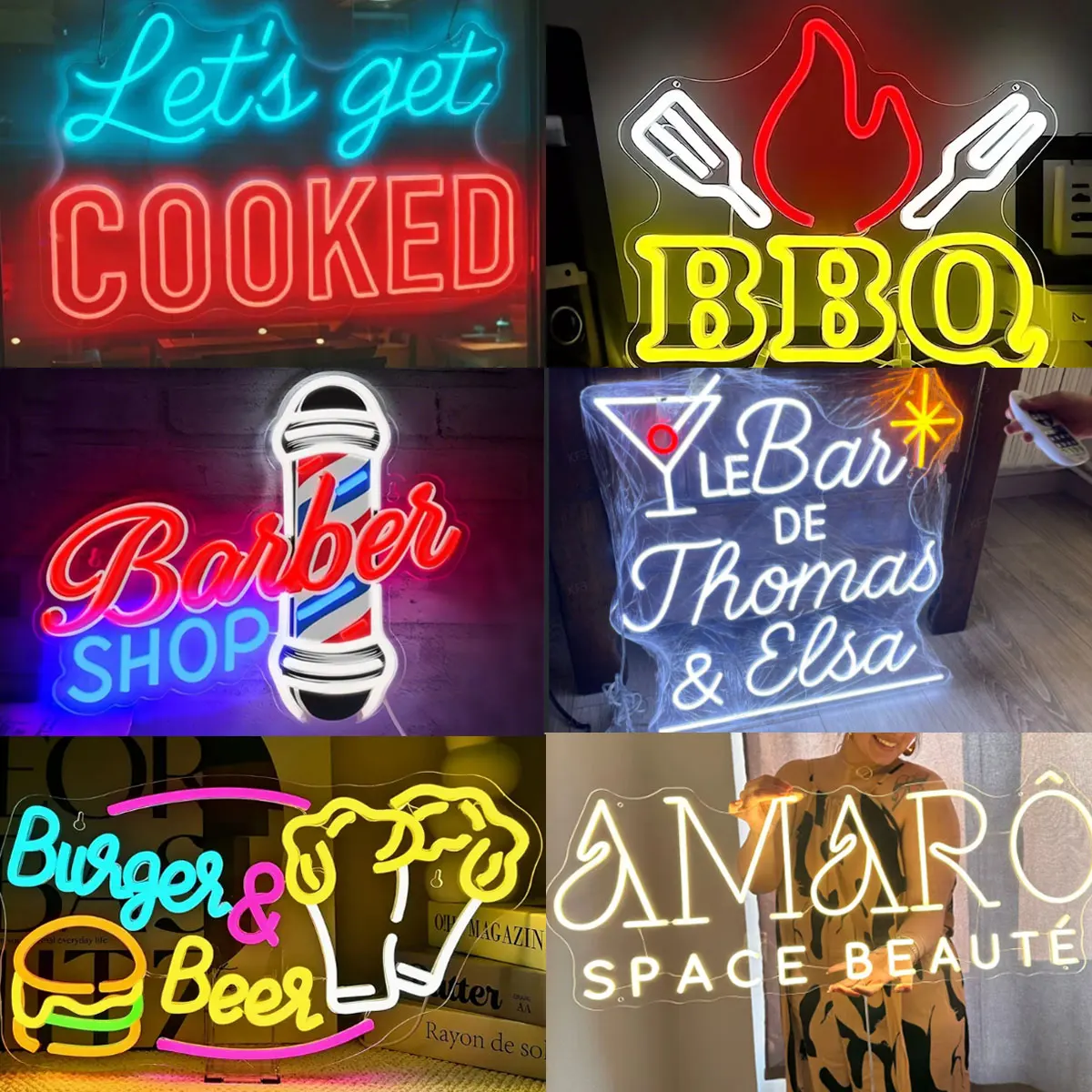 Custom Neon Sign Decor: Barber Shop, Bar, Café, Studio, Beauty Salon – Personalized Led 3D Acrylic Signs & Birthday LED Lights