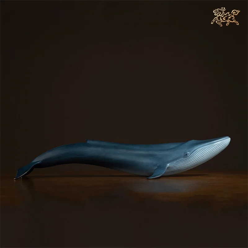 Home Company SHOP BAR Club  High grade decorative art Bronze carving Good luck Blue whale Fish bring fortune GOOD LUCK statue