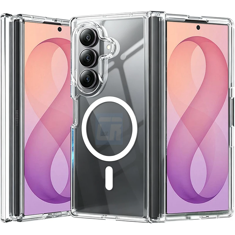 Hinge Protection For Magsafe Transparent Case for Samsung Galaxy Z Fold8 Ultra Fold8 Wide Magnetic Wireless Charging Hard Cover