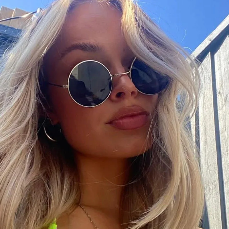 نظارات شمسية مستقطبة صغيرة كلاسيكية للنساء والرجال هيبي دائرة مستديرة نظارات شمسية حماية من الأشعة فوق البنفسجية 400 ظلال معدنية للرجال والنساء