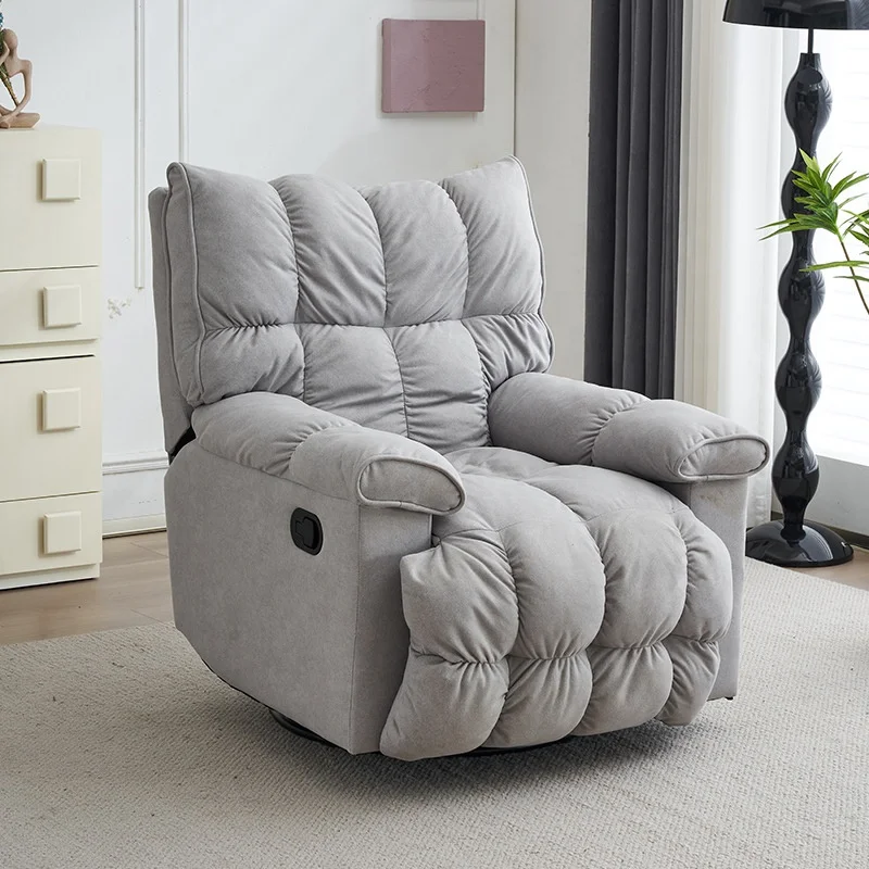 Modern Leather Electric Recliner Chair Comfort Square Arm Upholstered Power Swivel Glider Single Recliner Sofa