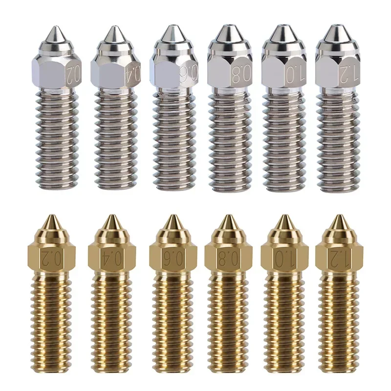 High-speed Volcano Nozzle Brass Copper Plated Hardened Steel For K1/K1 Max/ Anycubic Vyper/Kobra 0.2/0.4/0.6/0.8/1.0/1.2mm