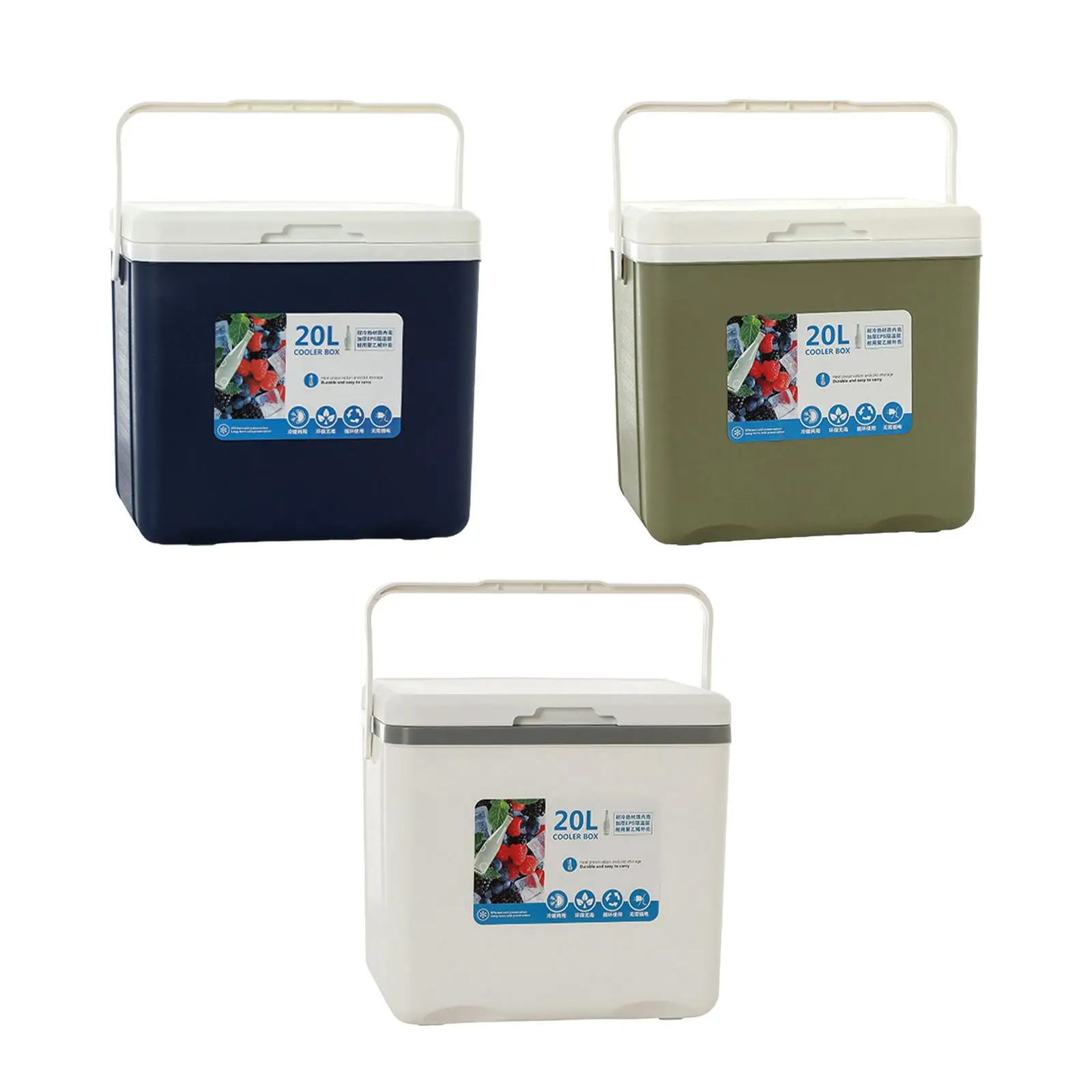 Cooler Box Insulated Box for Freeze/Hot Food Portable with Handle Ice Chest