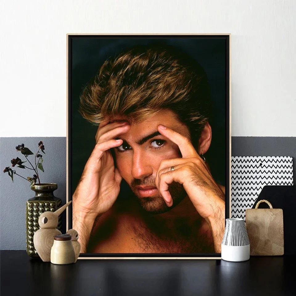 

George Michael Wall Decor Poster Canvas Art Singer Prints Wall Pictures For Living Cafo Room Paintings Gift