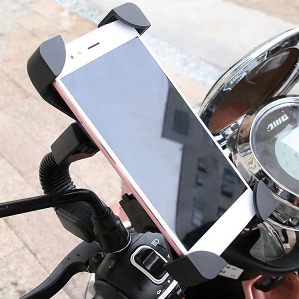 

Motorcycle Phone Holder Fit 35 7inch Smartphone Secure 4 Buckles Handlebar Mount Universal Stand Bike Accessory