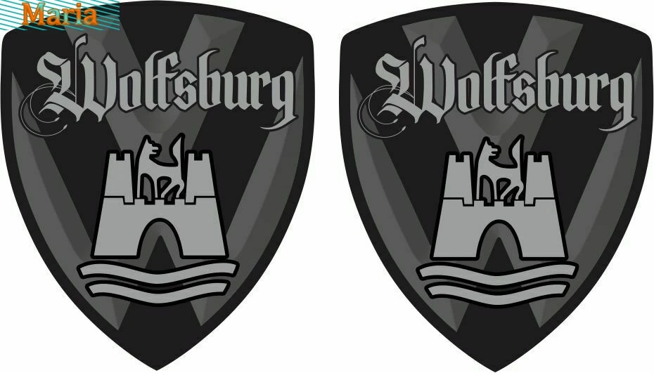 For X2 T4 T5 T6 Transporter Camper Golf Wolfsburg 80mm Wing Decals Stickers