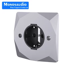Audiophile E86+ES2R Pure Copper Rhodium plated Schuko Sockets Wall Socket Plug Power Outlet Schuko Wall Electrical Power Socket