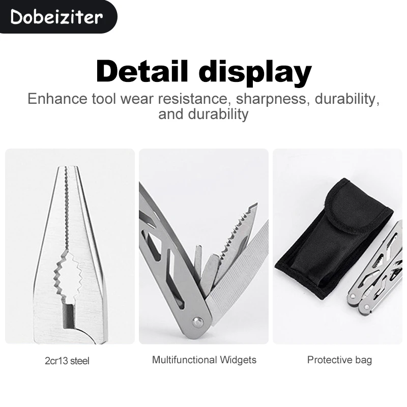 Multifunction Folding Pliers Pocket Knife Plier Outdoor Camping Tactical Survival Hunting Tools Stainless Steel Multi-tool Knife
