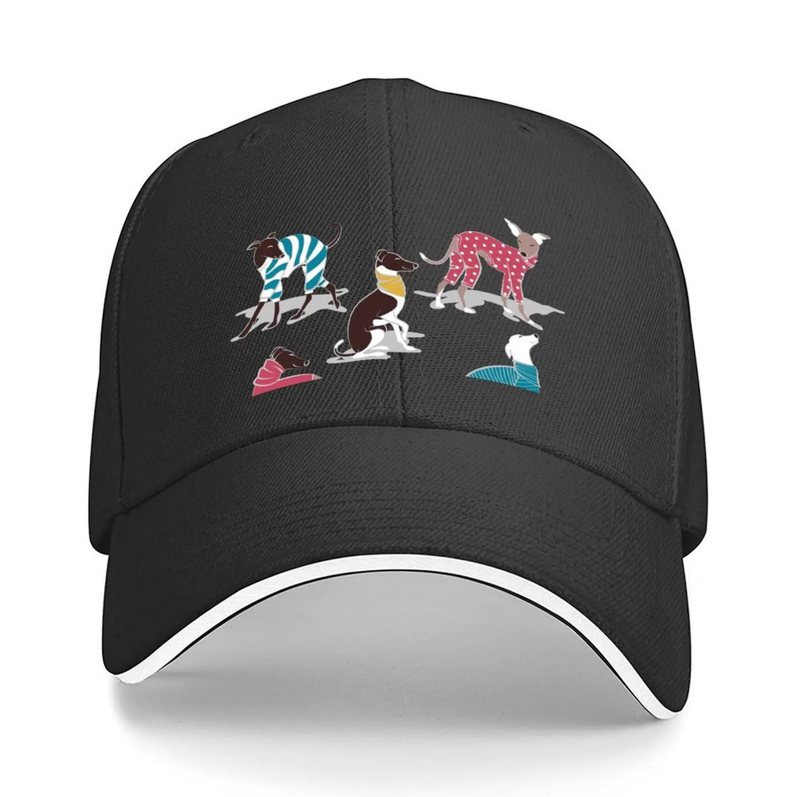 

Greyhounds dogwalk // grey background Baseball Cap Trucker Cap Hat men Icon Women's Men's