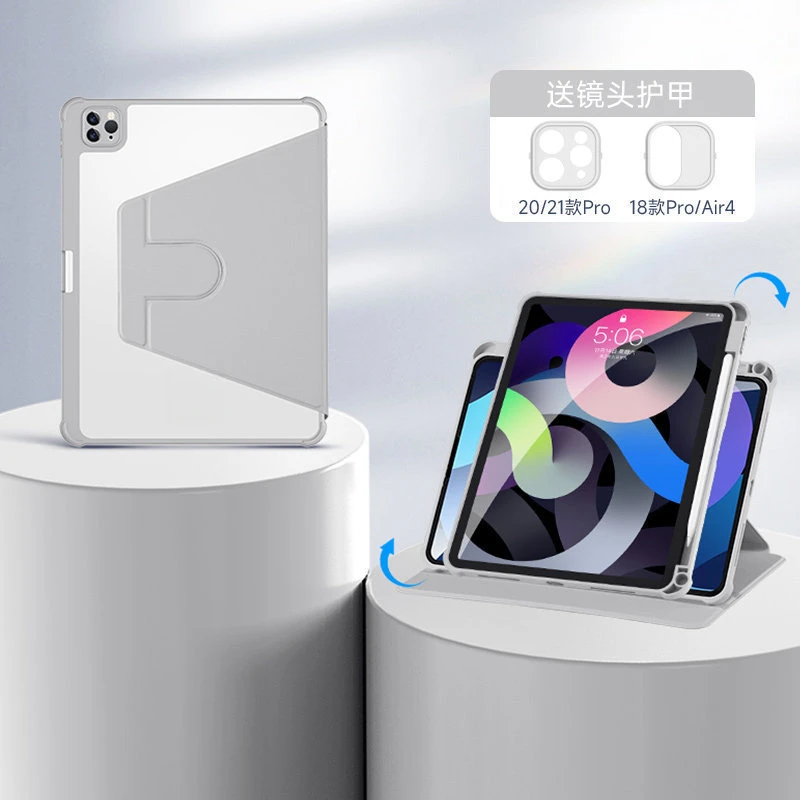 Drehbare Acryl-Hülle für iPad 11. Generation Air 11 M3 mit Auto-Wach-/Schlaf-Funktion Stoßfest – Detail 9