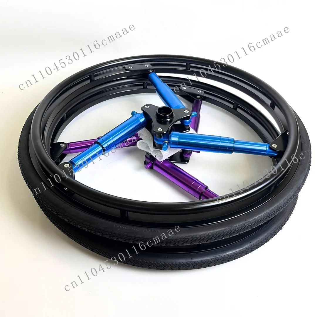 24-Inch Wheelchair Rear Wheel Titanium Pneumatic Shock Absorber Wheel Aluminum Wheel Hub