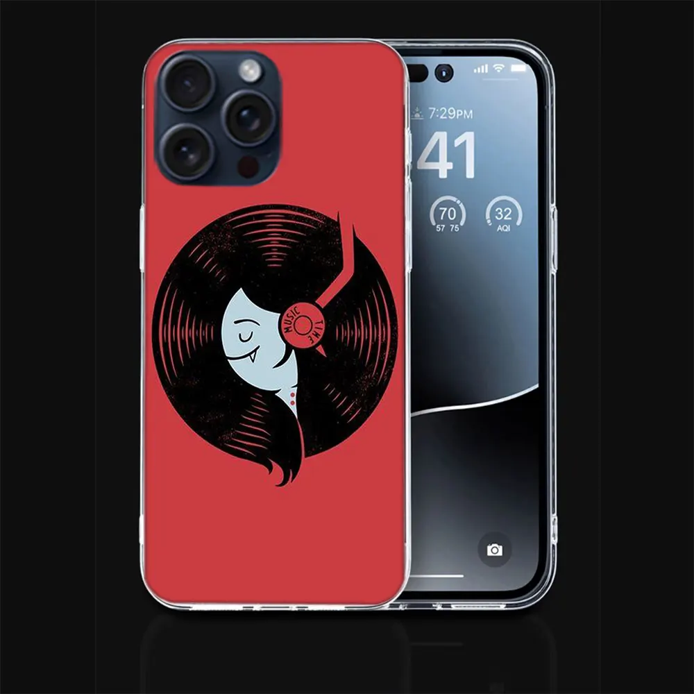 Adventure Time Marceline Clear Case For Apple iPhone 12 13 Mini TPU 11 14+ 15 16 Pro Max Capa Plus XR X XS Max Phone Cover Silic