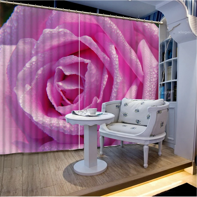 3D rose Curtains  2 Panels wedding curtains  Bedroom Living Room Living Room Bedroom Bathroom Kicthen Door Home Decor