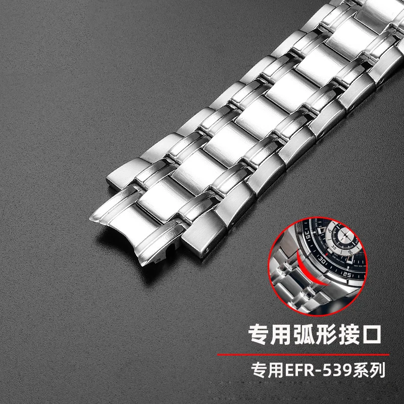 316 Solid Stainless Steel Watch Strap for Casio EDIFICE EFR-539 5345 Wrist Band Men Matte Metal Replacement Bracelet Accessories