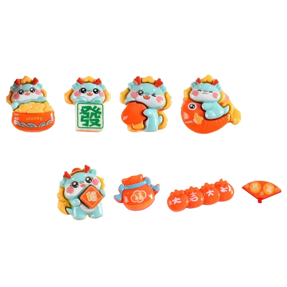 8개 레진 DIY 공예 참 장식품, 휴대폰 케이스, 냉장고 스티커, 미니 플랫백 장식, 플랫백 참, DIY 휴대폰 커버 참