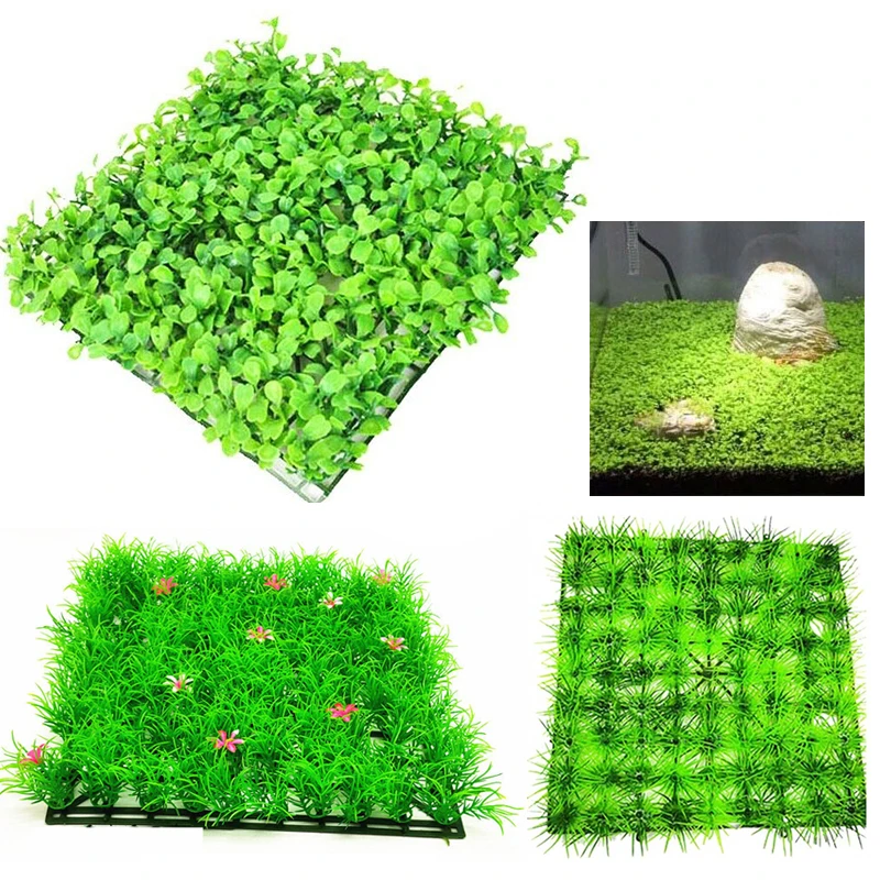 25x25cm Artificial Grass Mat Fake Moss Landscape Decoration Aquarium Fish Tank Simulation Plants Lawn Turf Green Water Lawn