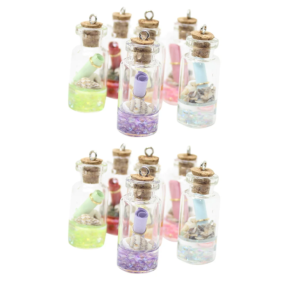 

12 Pcs Drift Bottle Pendant Key Chain Jewelry DIY Accessories Bottles Decor Earrings Locket Resin Charm