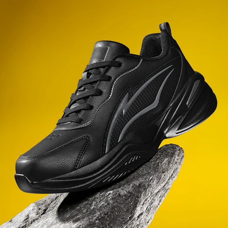 أحذية رياضية وترفيهية، أحذية رجالية، أحذية ماراثون كبيرة الحجم مبطنة بالهواء، مطاط منسوج لجميع المواسم، مقاومة للاهتراء، مضادة