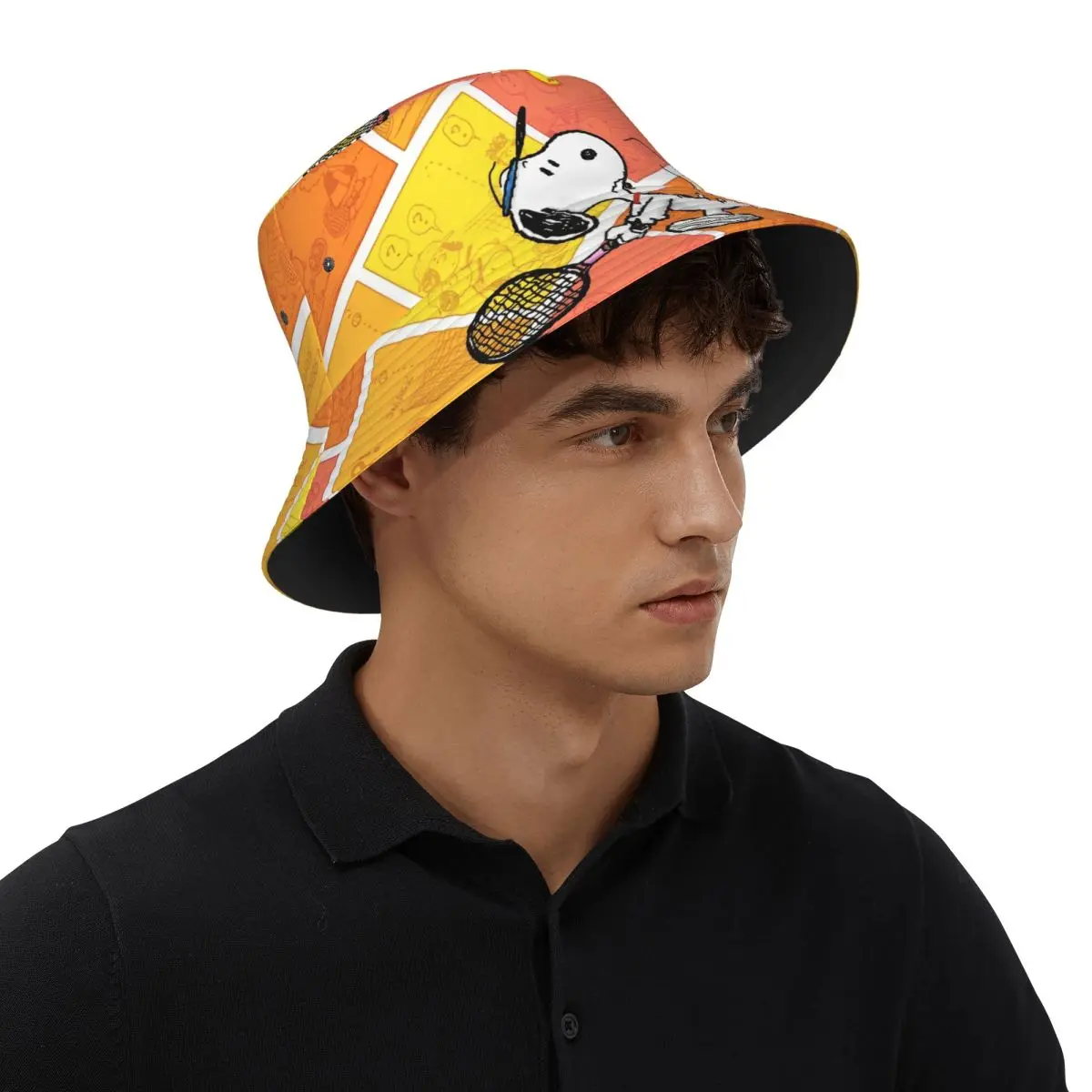 Women Men Bucket Hat Snoopys Play Tennis Summer Beach Hatwear Lightweight Vacation Fishing Caps Boonie Hat Dropshipping view 6