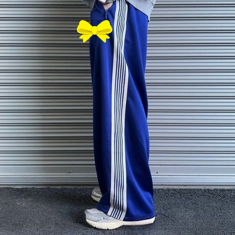 إبر السراويل الترنك فراشة التطريز واسعة الساق السراويل اليابانية الشارع الشهير العلامة التجارية فضفاضة تناسب السراويل الرياضية الطويلة نمط للجنسين