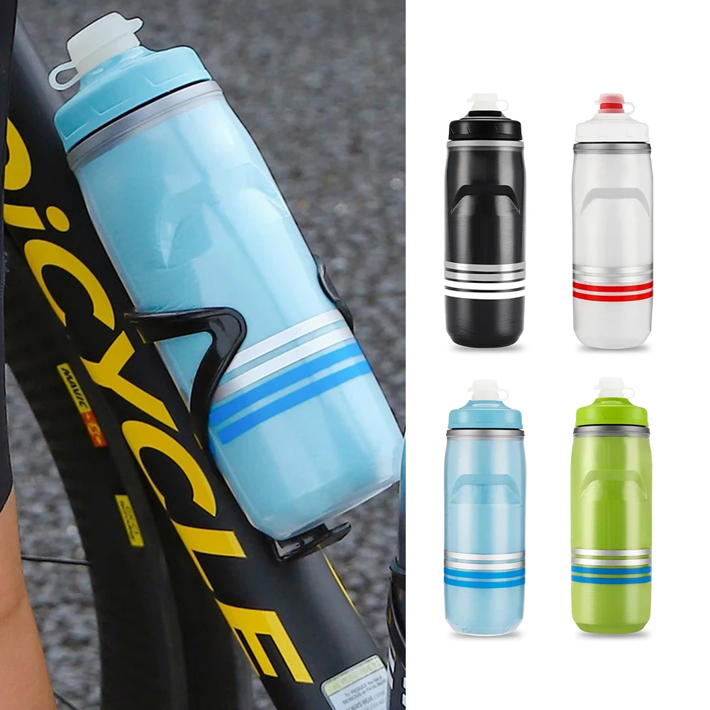 Insulated Bike Water Bottles 620ML PP5 Cycling Water Bottle Keep Water Cool/ Warm Leak-Proof Bicycle Water Bottle