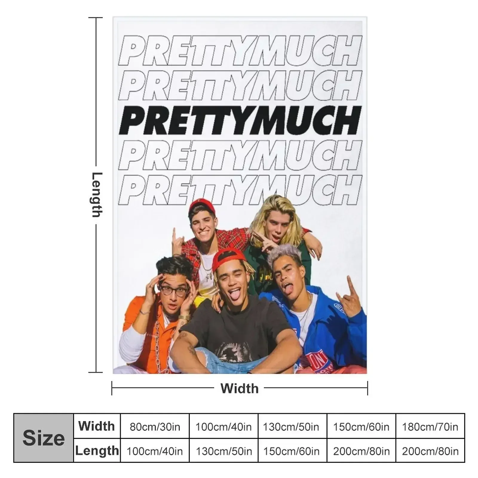 PRETTYMUCH w/ logo Throw Blanket Hairy Decoratives Furrys funny gift Blankets