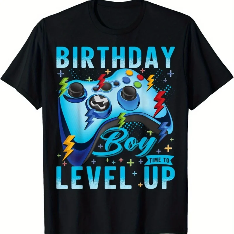 Camiseta esportiva com estampa de controle de videogame, impressão 3D, secagem rápida, respirável, masculina e feminina, casual, para festa de anivers