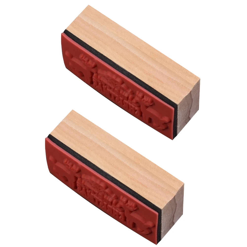 

2pcs Christmas Deer Cartoon Stamper DIY Wooden Stamper Cartoon Pattern Seal Kids Gift Idea Storage