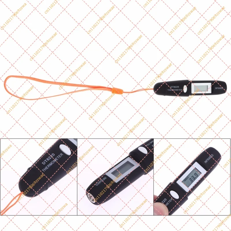 Mini IR Thermometer Pen DT8220, Non-Contact Digital LCD Infrared Temperature Tester